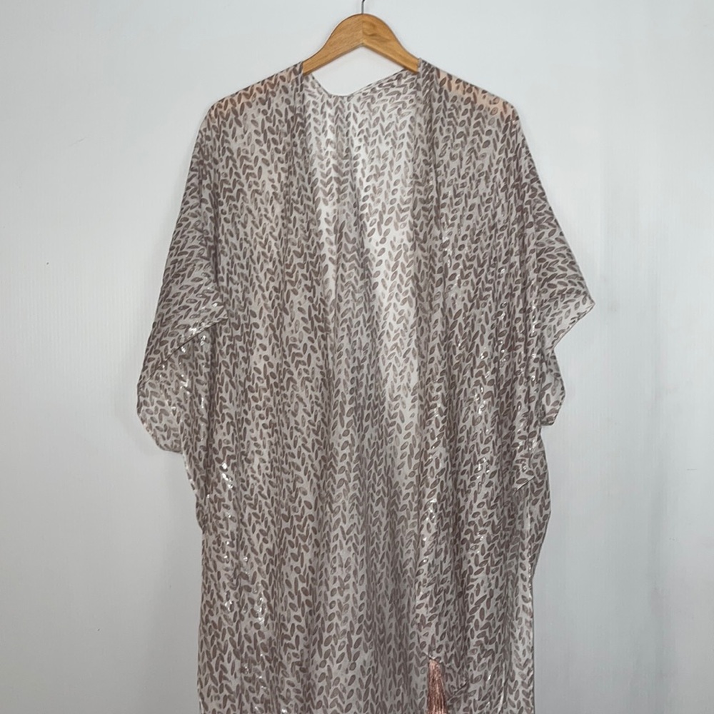 Amanda Blu Metallic Print Tassel Shawl